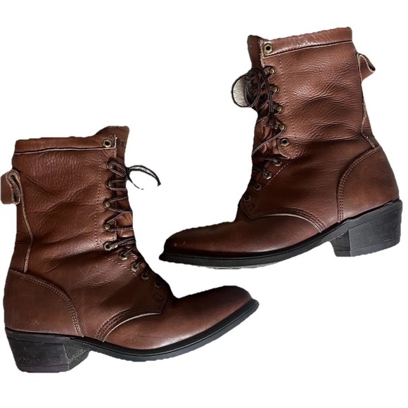 Vintage Dunn's Leather Lace-Up Work Boots Men's 9D Vibram Sole Ranch/Logger - Picture 7 of 10